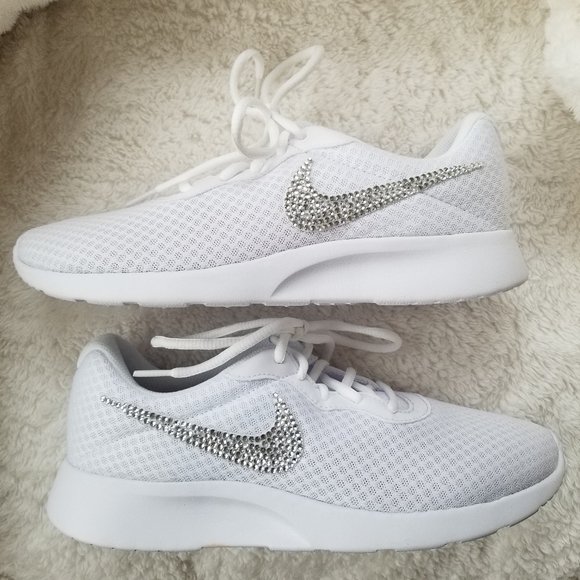 Bling Nike Tanjun White Sneakers - Blinged Out - Picture 11 of 11